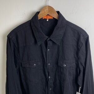Frame Denim Black Casual Button Down Shirt Size XL NWT